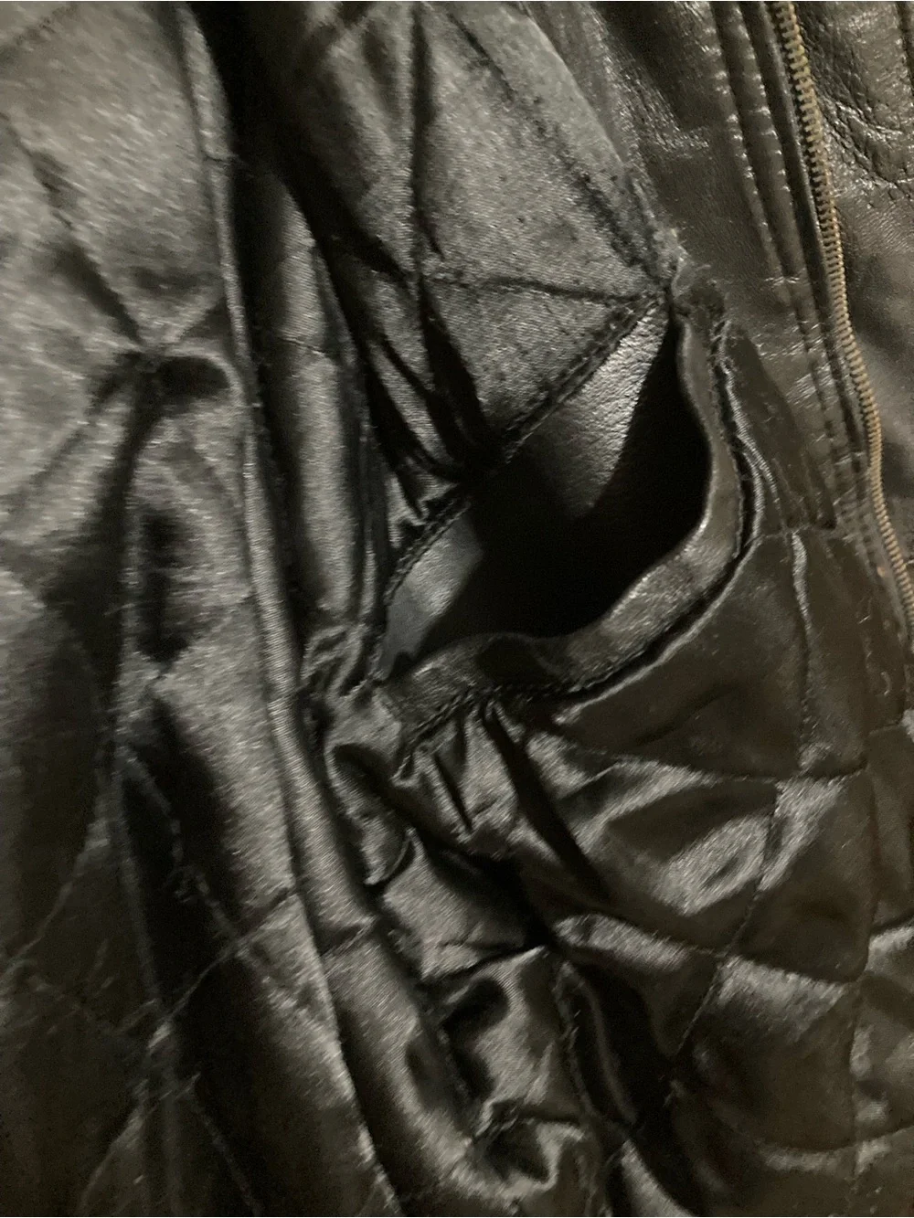 Members Only Black Leather Bomber Jacket Large EUC
